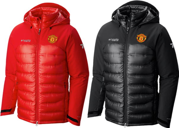 manchester united columbia heatzone 1000 turbodown hooded jacket